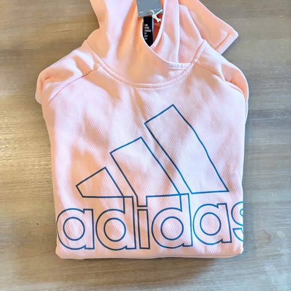 Adidas Women's Team Issue Badge of Sport Textured Hoodie, Pink, Large, NWT - Picture 3 of 13